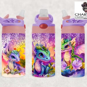 350ml Kids Flip Top Bottle – Girl Dragon