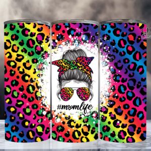 20oz Mom Life Rainbow Skinny Tumbler